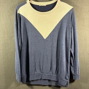 marine layer women sweater small navy nautical knit crewneck made in california